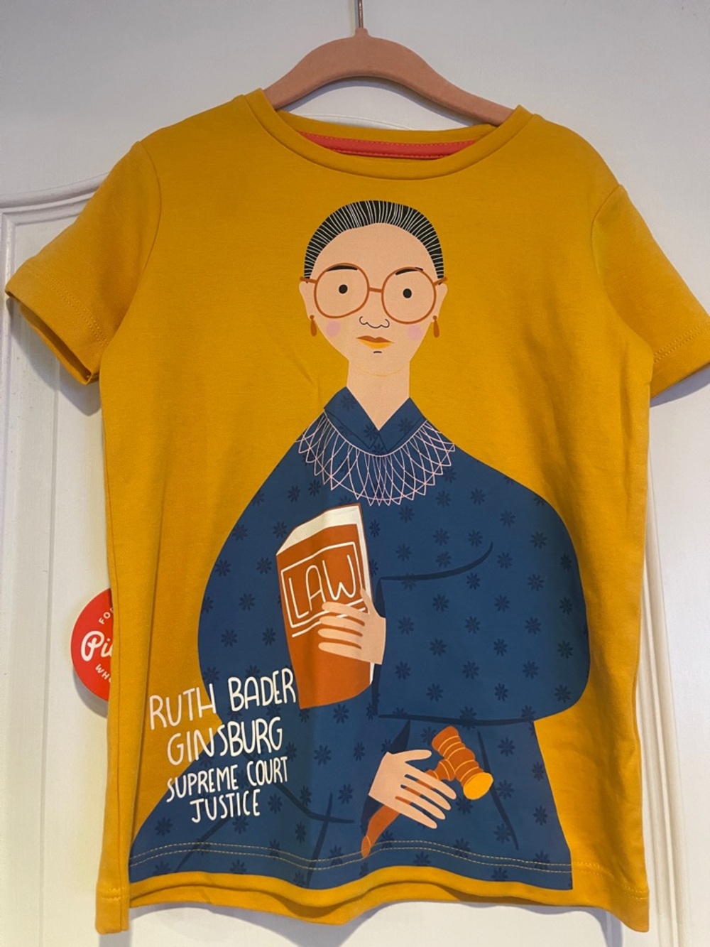 Ruth Bader Ginsburg Graphic Short Sleeve Tee - Mustard Yellow